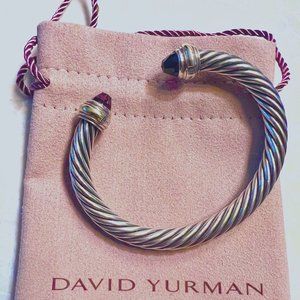 David Yurman Cable Classic Collection Bracelet with Garnet & 14K Yellow Gold